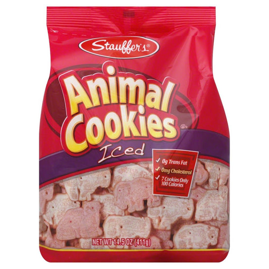 Stauffer S Animal Cookies Iced 14.5 Oz Shelf-Stable Bag