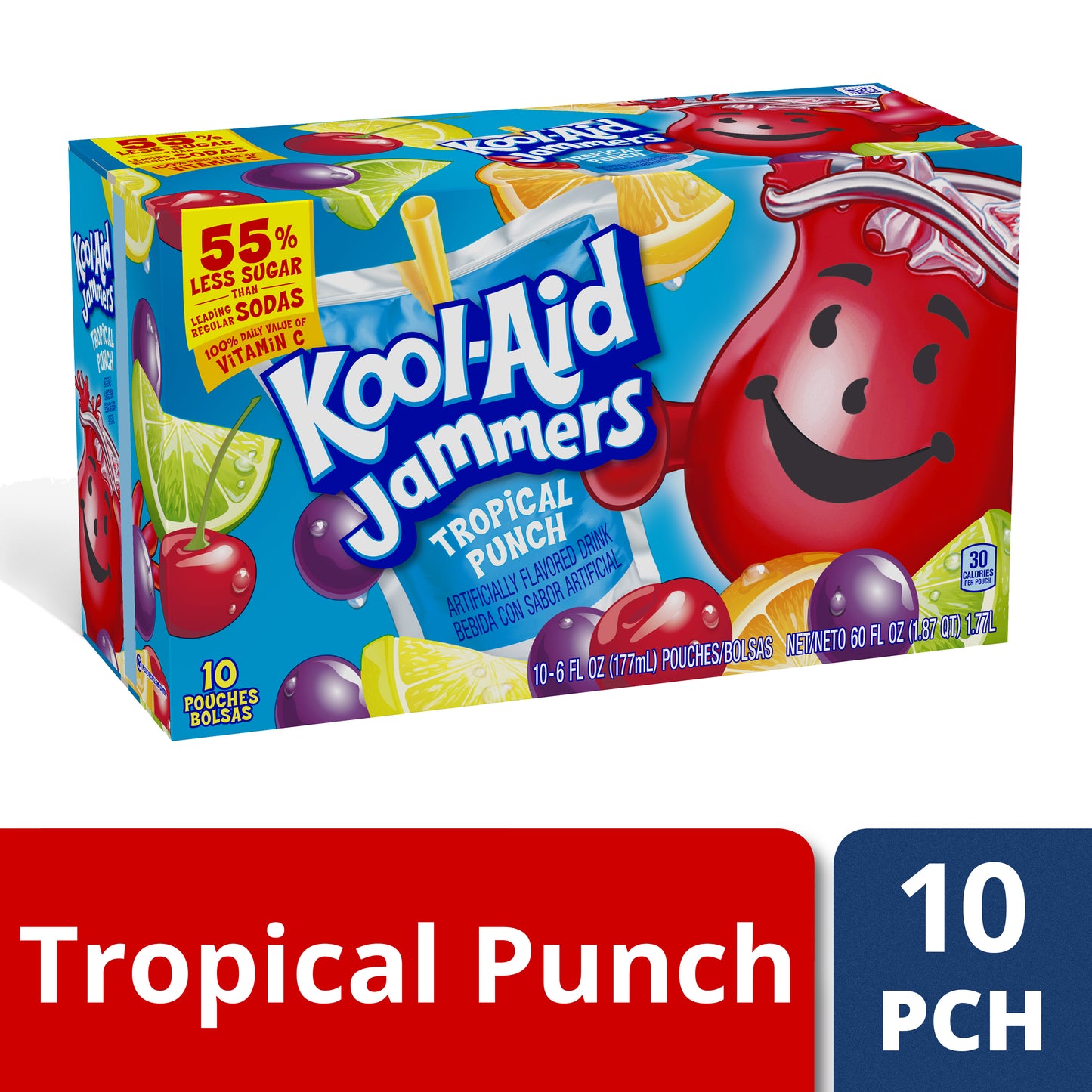 Kool-Aid Jammers Tropical Punch Drink 10-Pack - 6 Oz