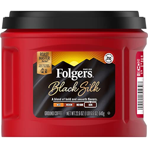 Folgers Black Silk Ground Coffee, Dark Roast, 22.6 Oz