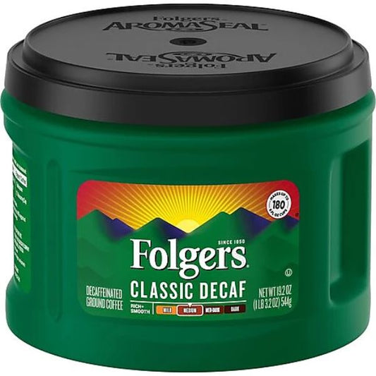 Folgers 22.6 oz. Classic Roast Decaffeinated Ground Coffee