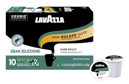 Lavazza Gran Selezione Single-Serve Coffee K-Cups for Keurig Brewer, Dark Roast, 10 capsules, 100% Arabica