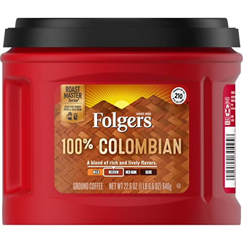 Folgers Ground 100 Percent Colombian Coffee 22.6 Oz