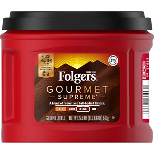 Folgers Gourmet Supreme Ground Coffee 22.6 Ounce Canisters