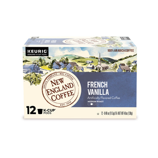 New England Coffee French Vanilla Coffee K-cup Pods, 12 Count