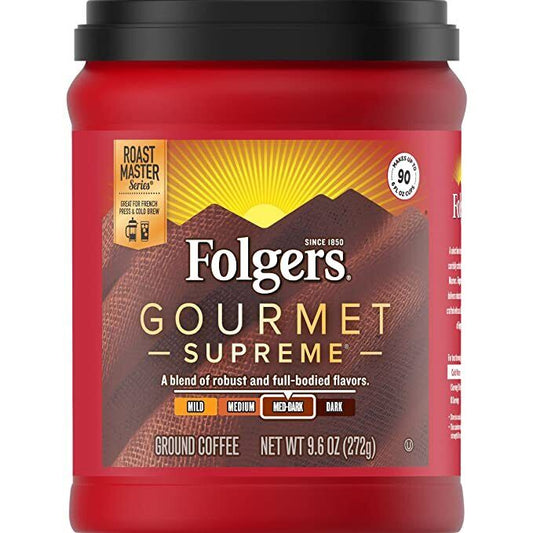 Folgers Gourmet Supreme Ground Coffee 9.6 Ounce Canisters