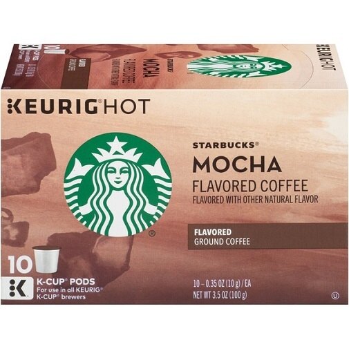 Starbucks Mocha Flavored Coffee K-Cup Pods | Medium Roast | Coffee Pods for Keurig Brewers | 1 Box (10 Pods)