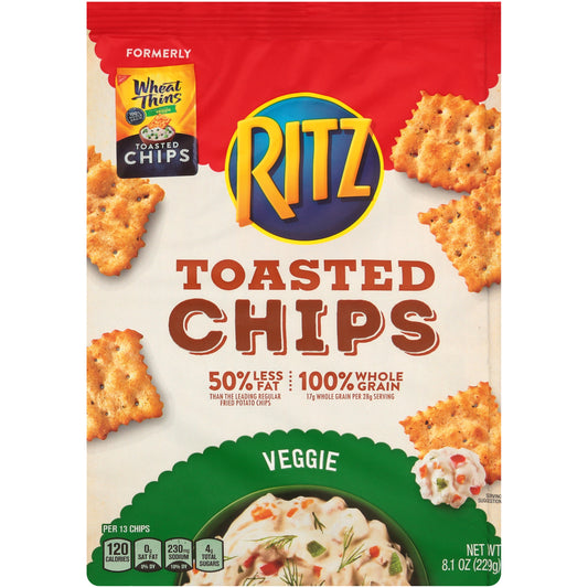 RITZ Toasted Chips Veggie Crackers 8.1 Oz