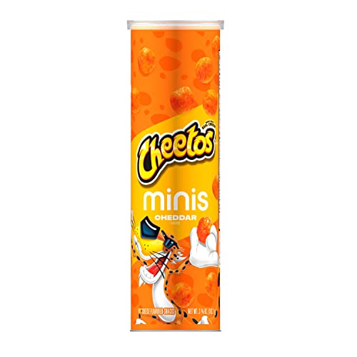 Cheetos Minis Cheddar Flavored Snack Chips Canister 3.625 Oz