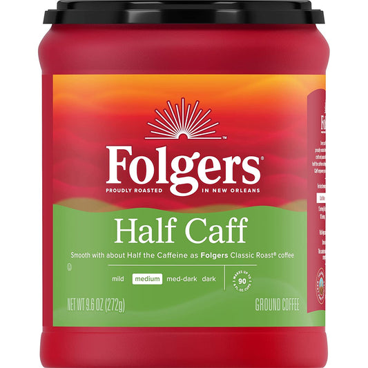 Folgers Half Caff Ground Coffee Medium Roast 9.6-Ounce