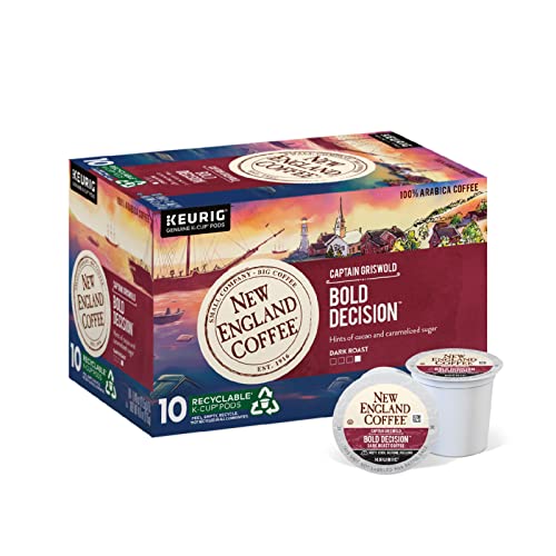 New England Coffee Bold Decision – Bold, Full-bodied Dark Roast Single Serve K-Cup Coffee Pods 10 Ct. Box