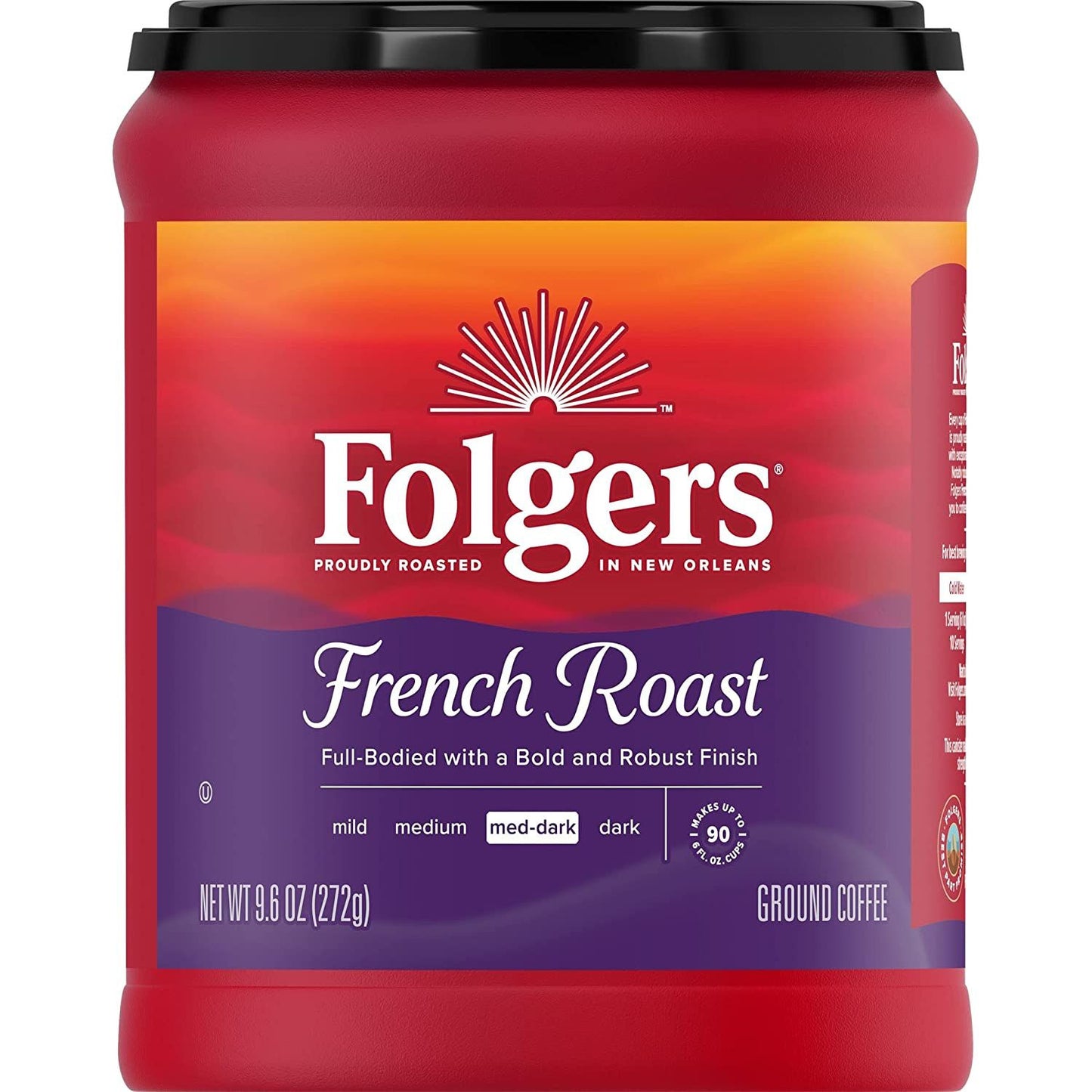 Folgers French Roast Ground Coffee 9.6 Oz