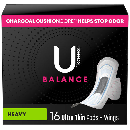 U by Kotex Ultra Thin Pads with Wings, Heavy Absorbency 16.0 Count