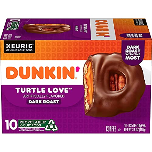 Dunkin' Turtle Love Flavored Coffee, 10 Keurig K-Cup Pods