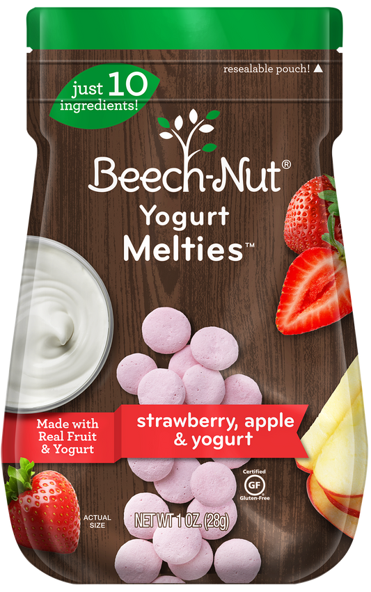 Beech-Nut, Yogurt Melties, 8+ Months, Strawberry, Apple & Yogurt, 1 Oz (28 G)