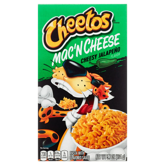 Cheetos Mac 'N Cheese, Cheesy Jalapeno Flavor, Mac and Cheese, Macaroni and Cheese, 5.7 oz Shelf-Stable Box