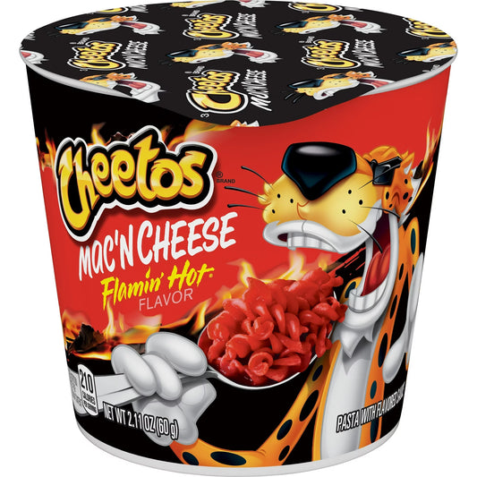 Cheetos Mac 'N Cheese, Flamin' Hot Flavor, Mac and Cheese, Macaroni and Cheese, Shelf-Stable 2.11 oz Cup