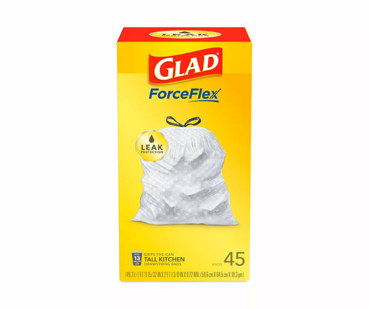 Glad ForceFlex 13-Gallon Trash Bags, 45-Count