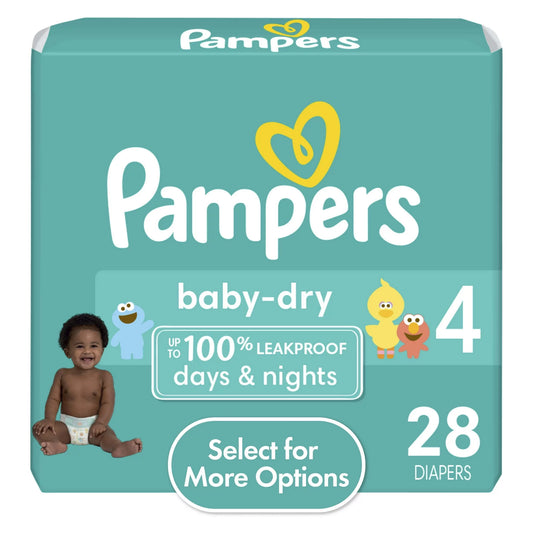 Pampers Baby Dry Diapers Size 4, 28 Count