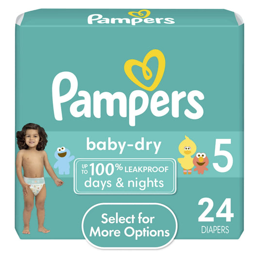 Pampers Baby Dry Diapers Size 5, 24 Count