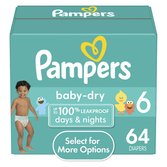 Pampers Baby Dry Diapers Size 6, 64 Count