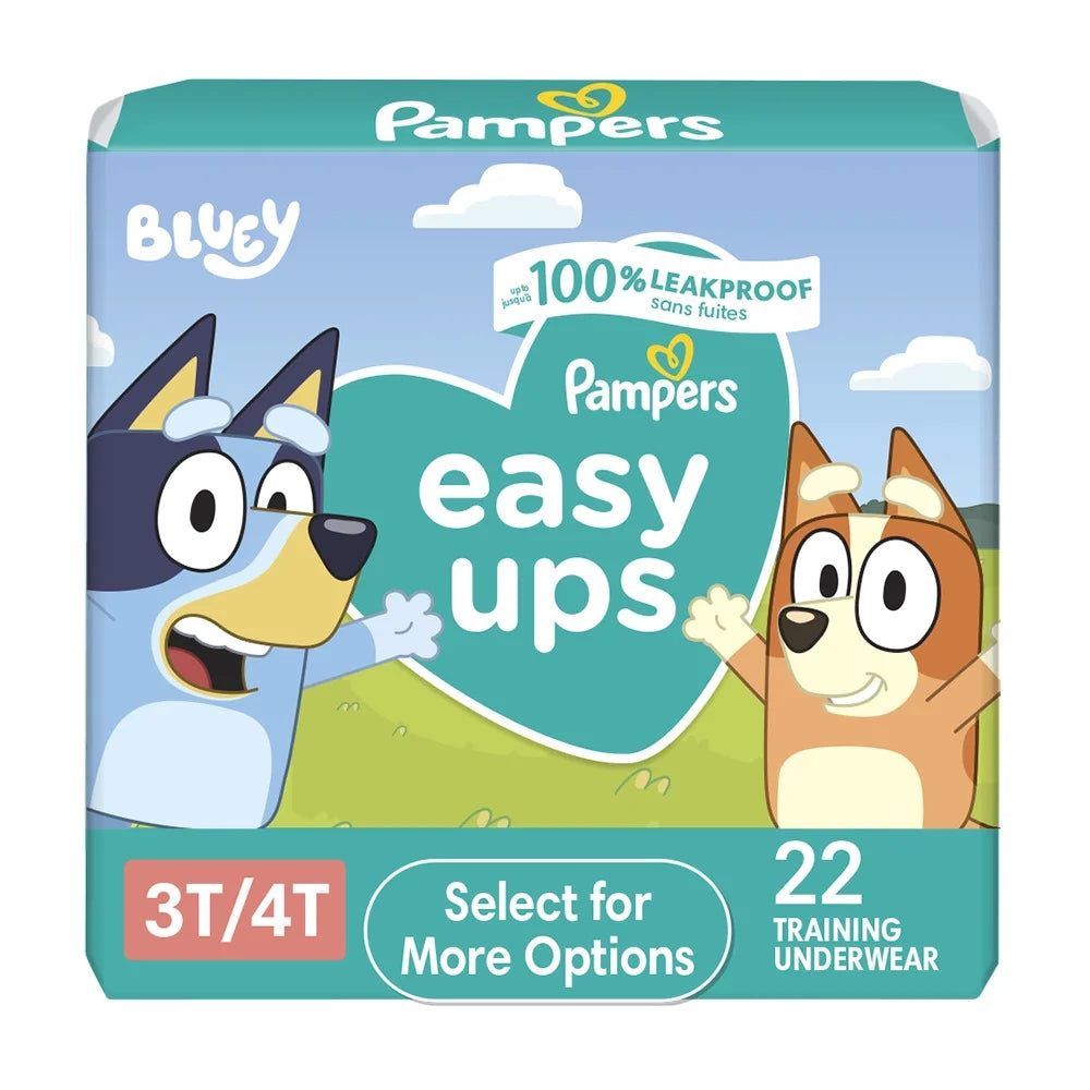 Pampers Easy Ups Bluey Training Pants Toddler Boys Size 3T/4T 22 Count