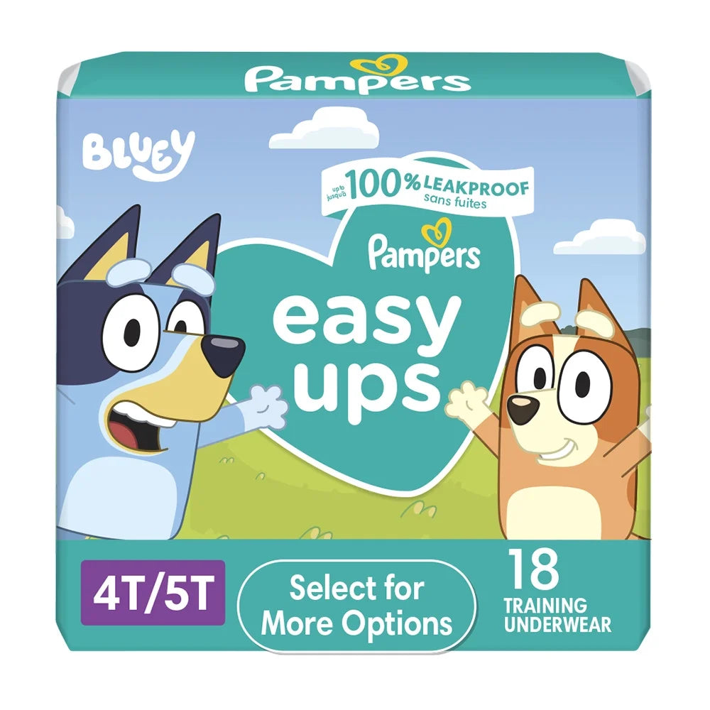 Pampers Easy Ups Bluey Training Pants Toddler Boys Size 4T/5T 18 Count