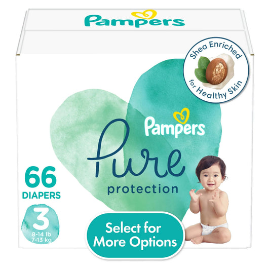 Pampers Pure Diapers Size 3, 66 Count