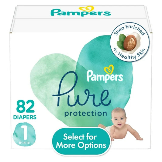 Pampers Pure Diapers Size1, 82 Count