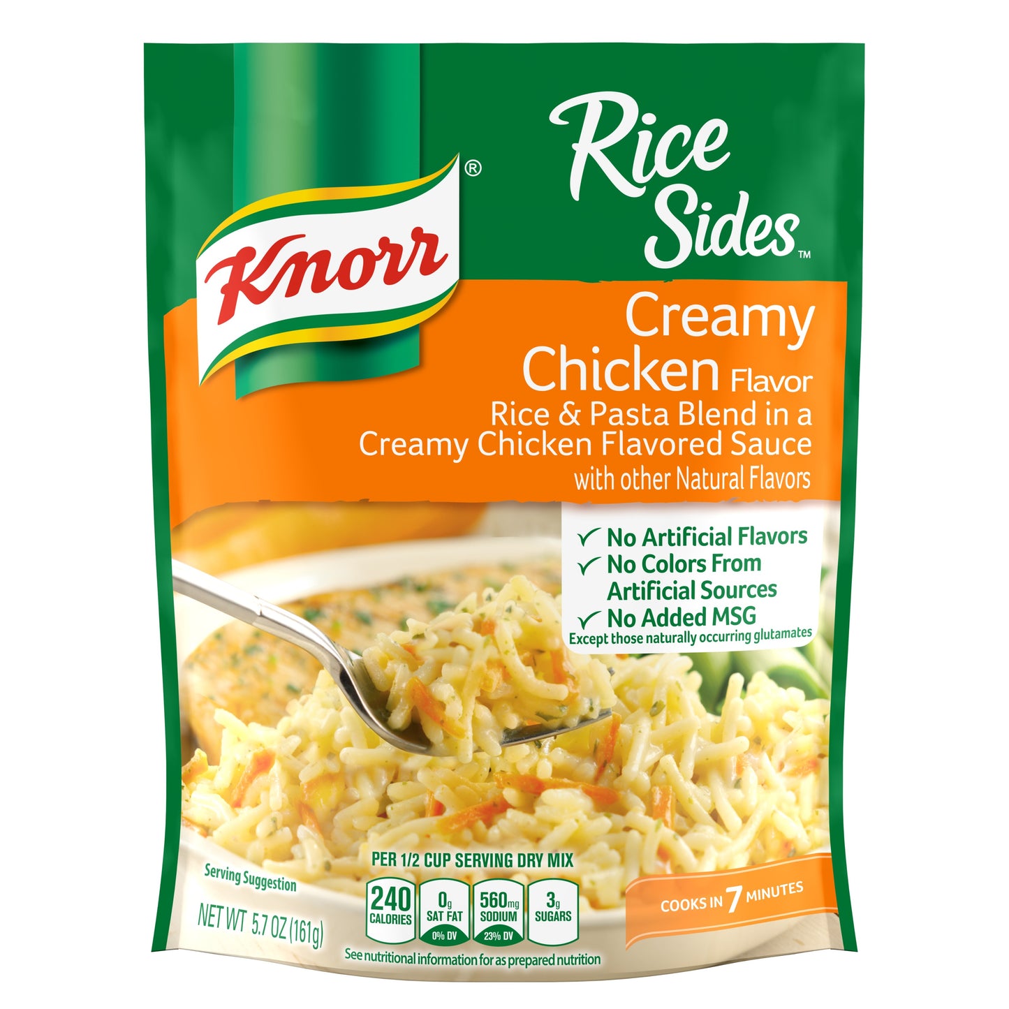 Knorr Rice Sides No Artificial Flavors Creamy Chicken Rice Cooks in 7 Minutes 5.7 Oz