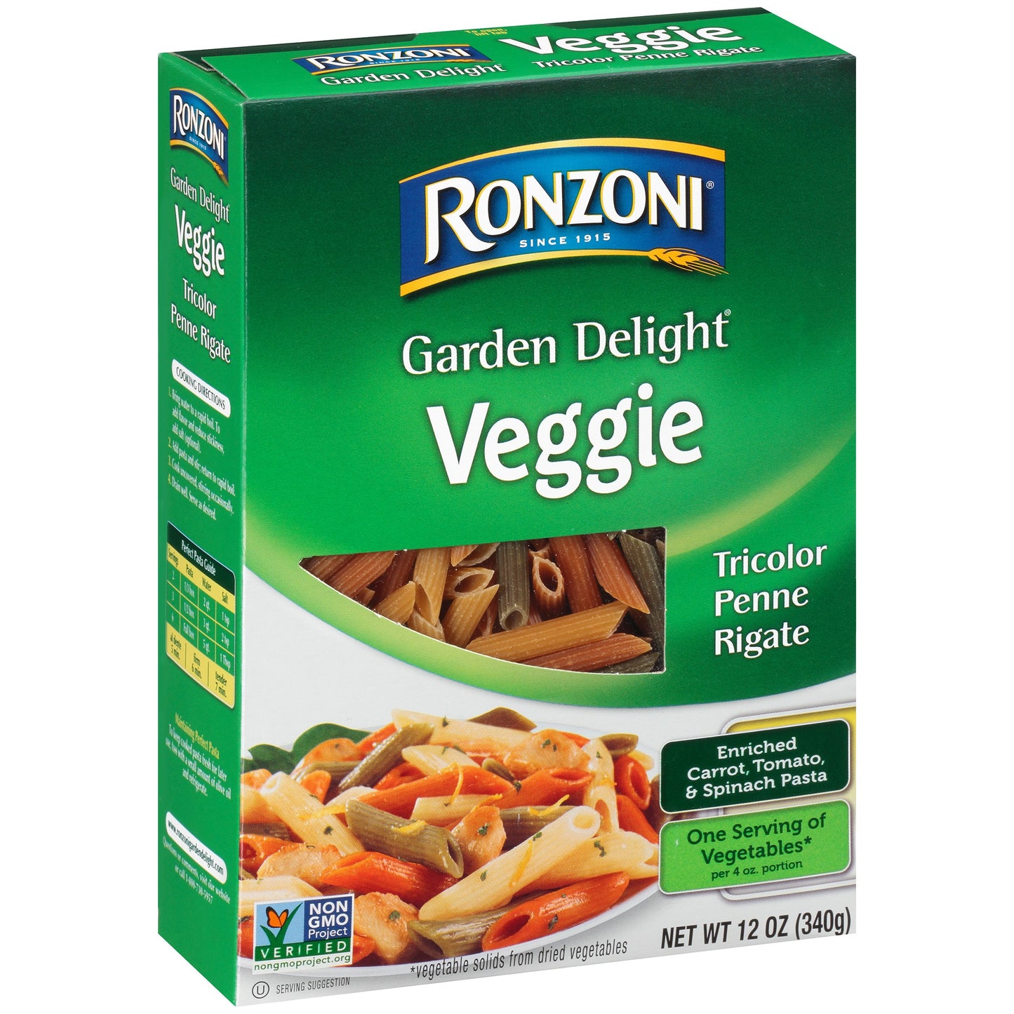 Ronzoni, Garden Delight, Tricolor Penne Rigate