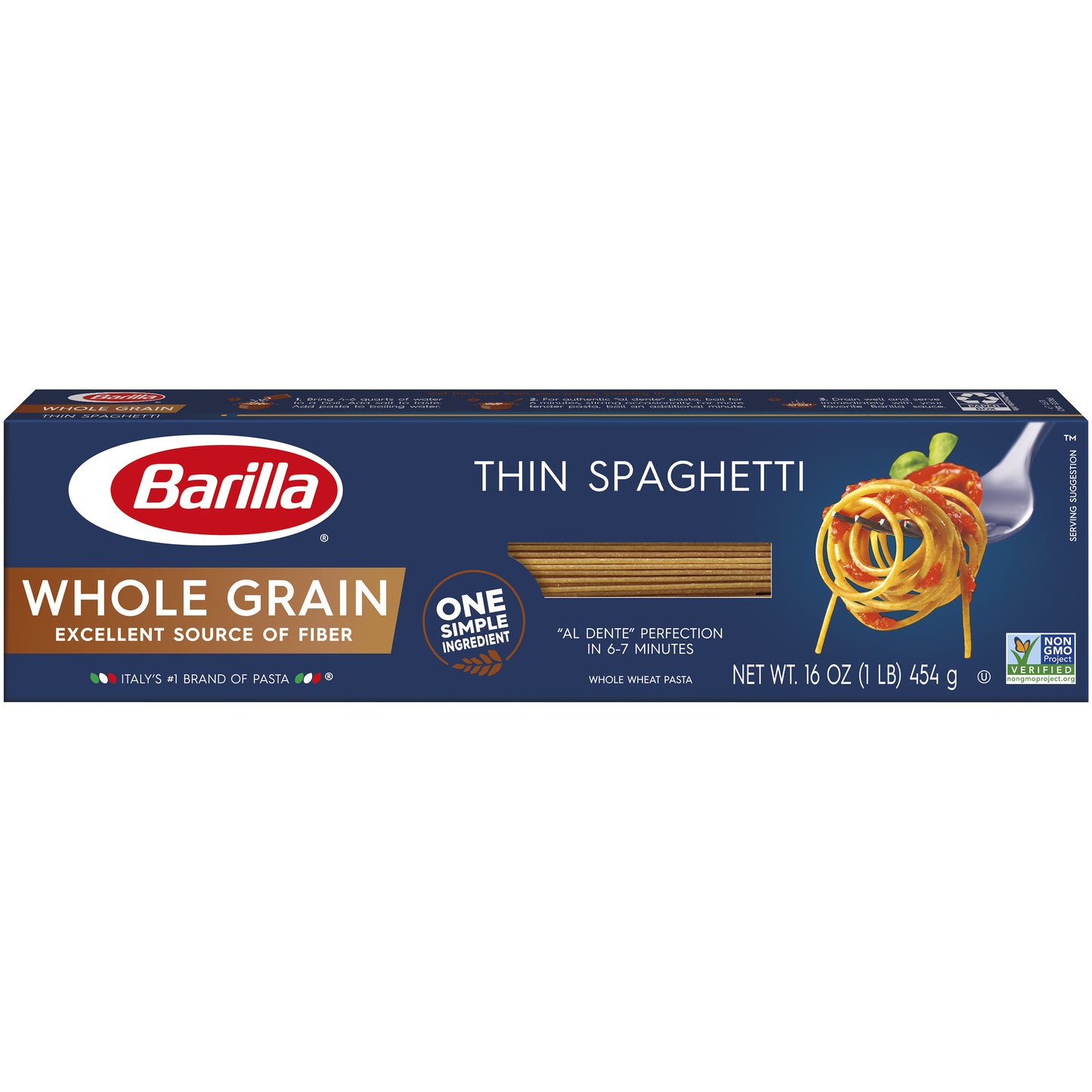 Barilla Whole Grain Thin Spaghetti Pasta 16 Oz