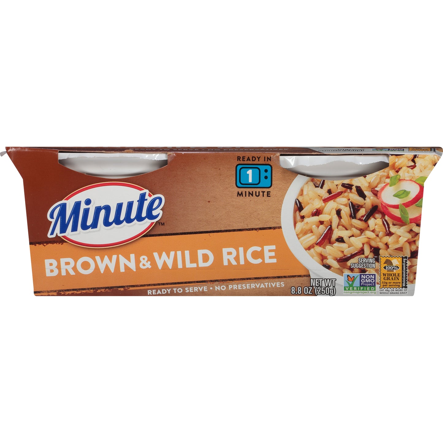 Minute Brown and Wild Rice Microwaveable Rice Cups 4.4 Oz 2 Ct