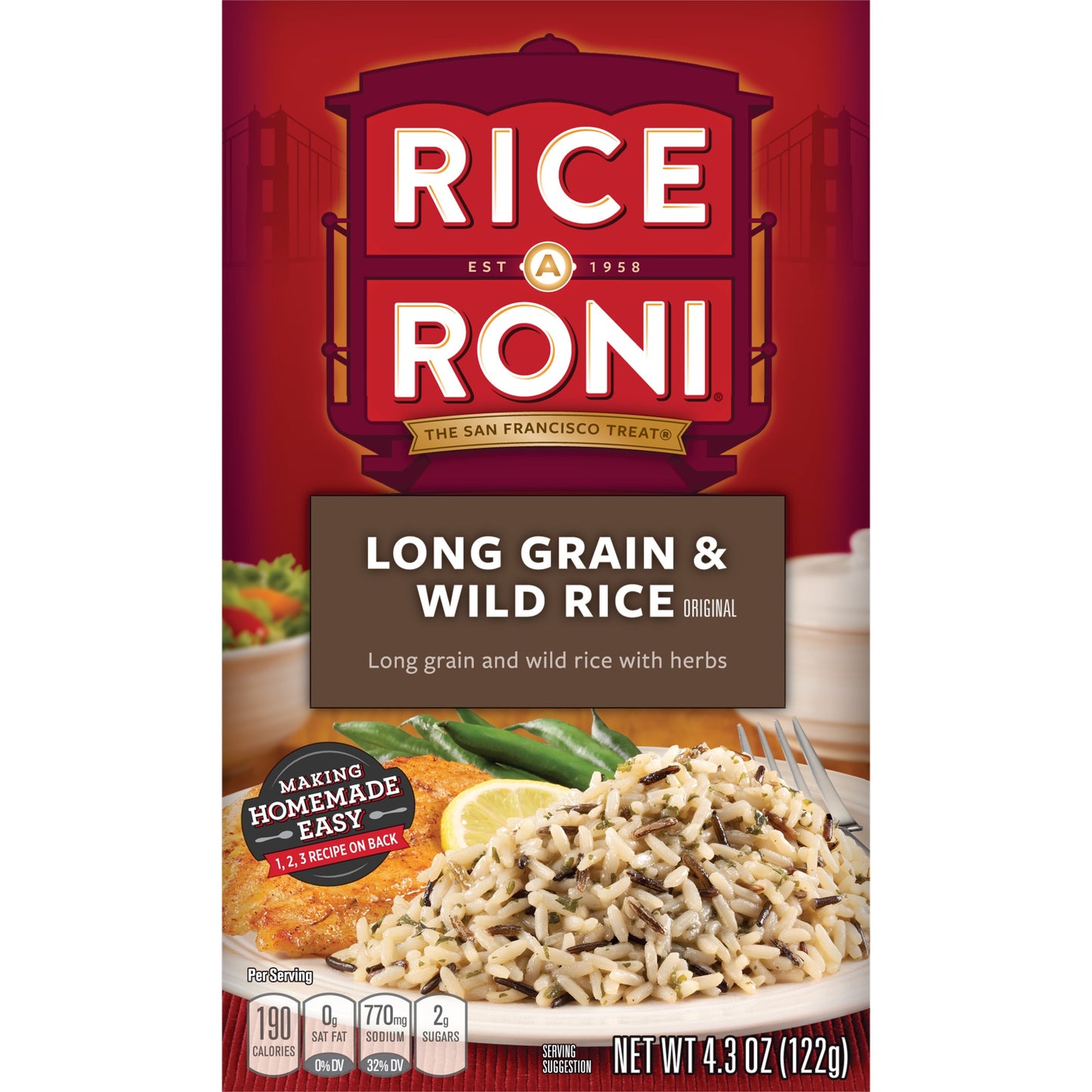 Rice-a-Roni Long Grain & Wild Rice Mix 4.3 Oz Box