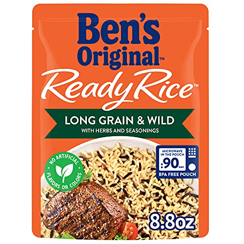 BEN S ORIGINAL Ready Rice Long Grain and Wild Flavored Rice Easy Dinner Side 8.8 OZ Pouch