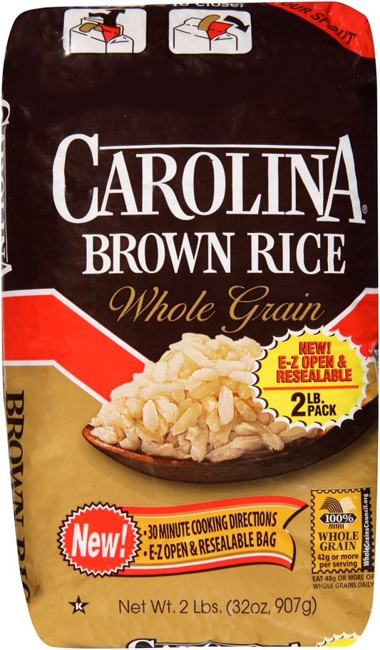 Carolina Whole Grain Brown Rice Long Grain Rice 2 Lb Bag