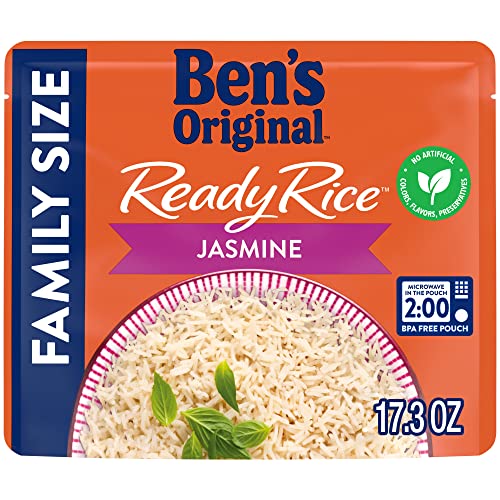 Ben S Original Ready Rice Jasmine Family Size Rice Easy Dinner Side 17.3 Oz Pouch