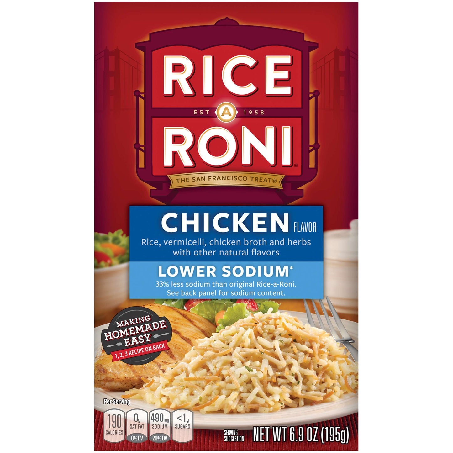 Rice-a-Roni Lower Sodium Rice & Vermicelli Mix Chicken 6.9 Oz